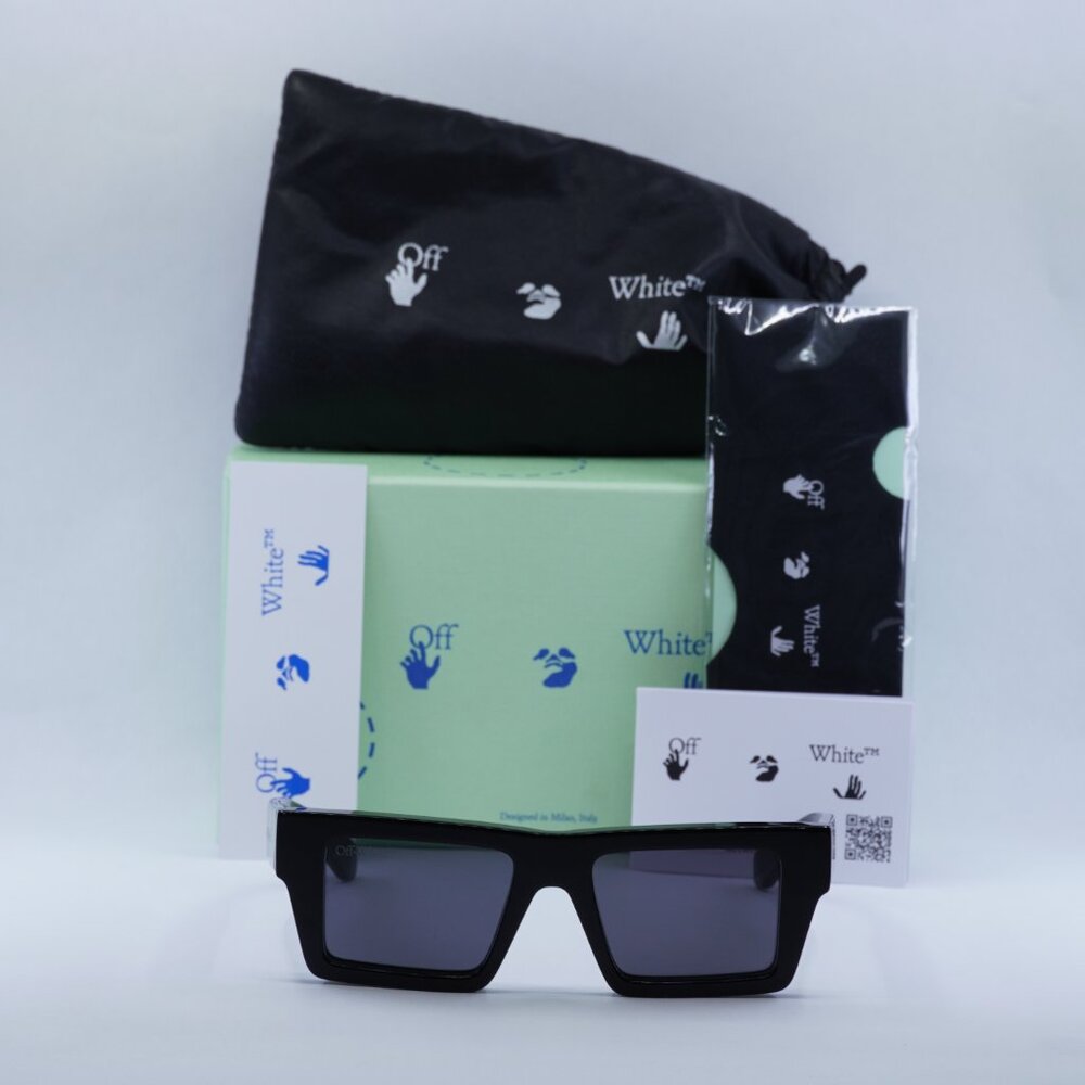 Final Price! Off-White OERI017 NASSAU 1007 Black Sunglasses - Picture 2 of 14